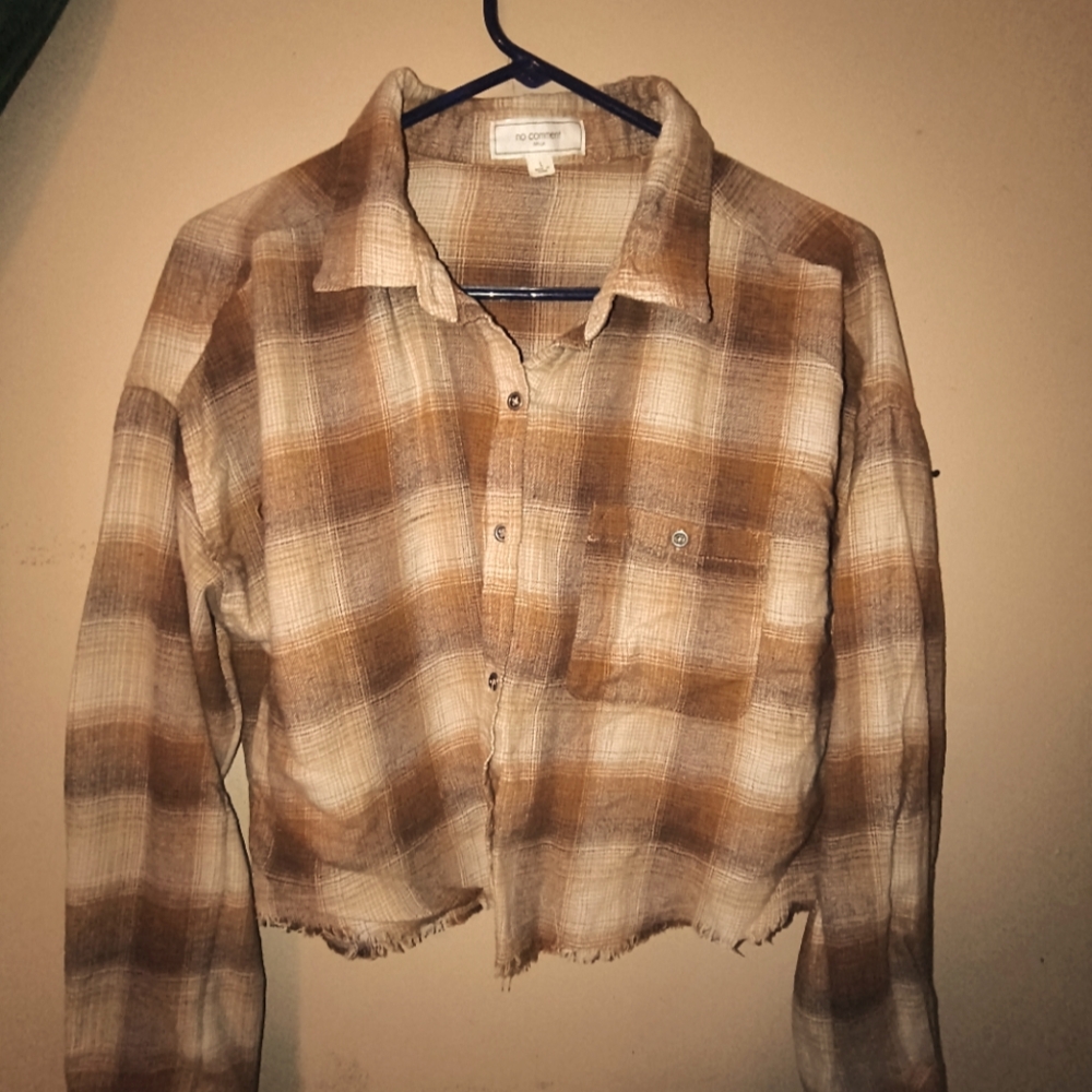 A brown pattern crop top